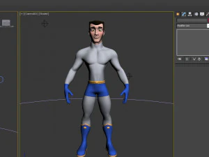 superhero cartoon 04 3D Model