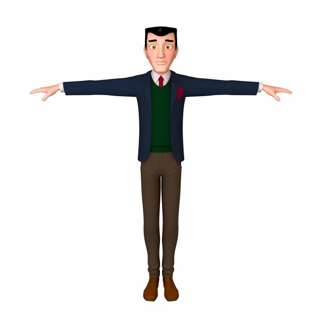 student young man cartoon 02 Modello 3D .c4d .max .obj .3ds .fbx .stl .blend 