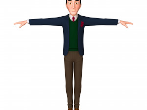 student young man cartoon 02 3Dモデル