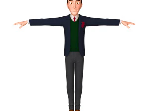 student young man cartoon 02 3D Model