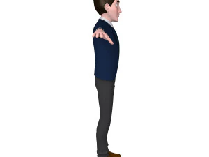 student young man cartoon 02 3D Model