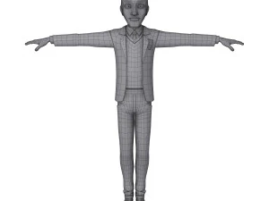 student young man cartoon 02 3D Model