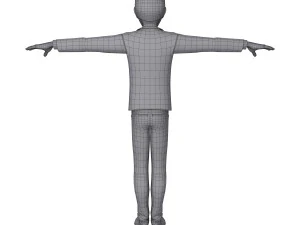 student young man cartoon 02 3D Model