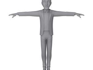 student young man cartoon 02 Modello 3D