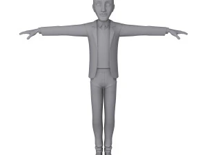 student young man cartoon 02 3D Model