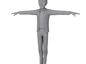 student young man cartoon 02 Modello 3D