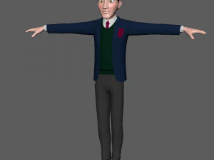 student young man cartoon 02 3D Model
