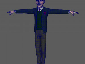 student young man cartoon 02 Modello 3D