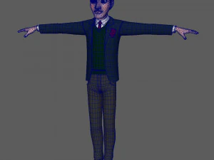 student young man cartoon 02 3D Model