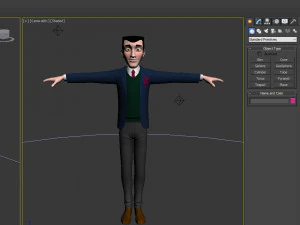 student young man cartoon 02 3D Model
