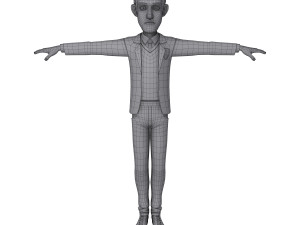 man cartoon professor 01 3D Модель
