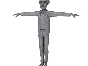 man cartoon professor 01 3D Модель
