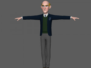 man cartoon professor 01 3D Модель