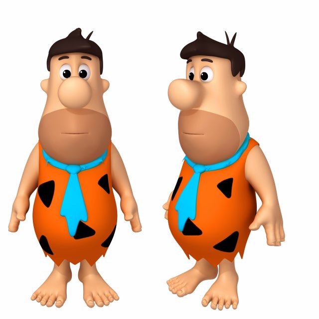 fred flintston cartoon Model 3D .c4d .max .obj .3ds .fbx .stl .blend 