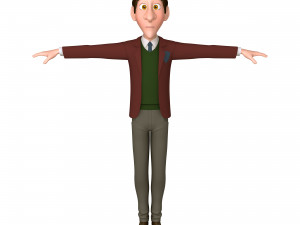 man cartoon professor 02 3D Model