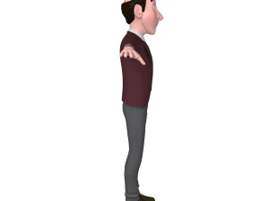 man cartoon professor 02 3D Model