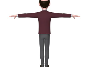 man cartoon professor 02 3D Model