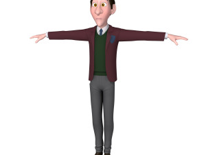 man cartoon professor 02 3D-Modell
