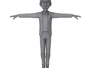 man cartoon professor 02 3D-Modell