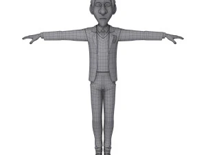 man cartoon professor 02 3D Model