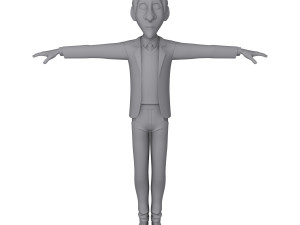 man cartoon professor 02 3D-Modell