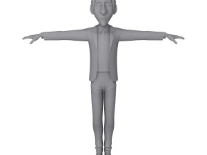 man cartoon professor 02 3D Model