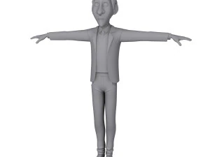 man cartoon professor 02 3D Model