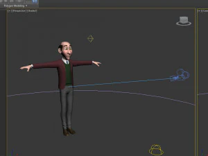 man cartoon professor 02 3D Model