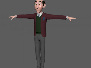 man cartoon professor 02 3D-Modell