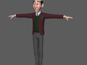 man cartoon professor 02 3D Model