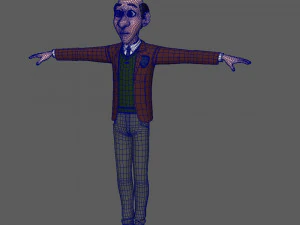 man cartoon professor 02 3D Model