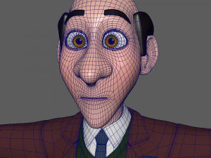 man cartoon professor 02 3D Model