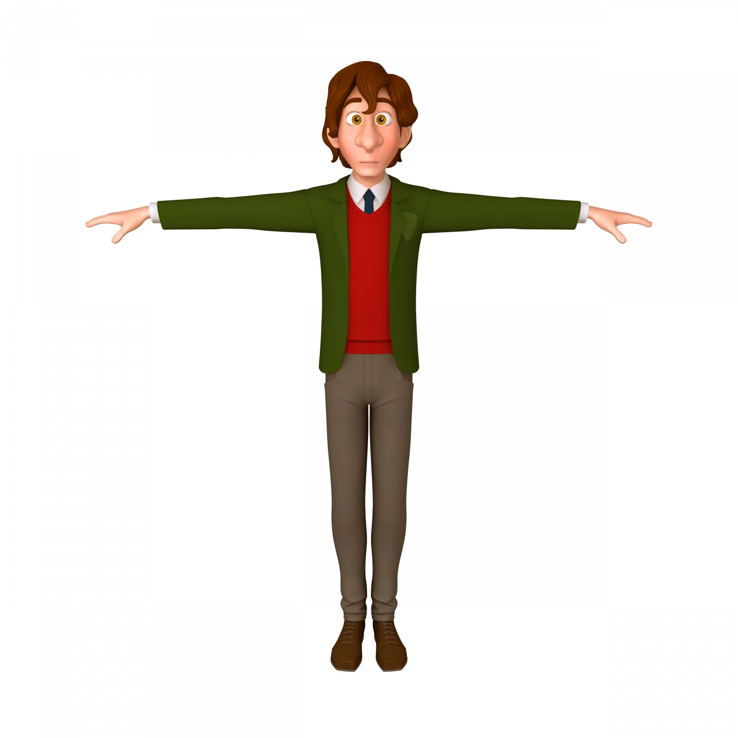 student young man cartoon 01 3D Model .c4d .max .obj .3ds .fbx .stl .blend