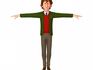 student young man cartoon 01 3Dモデル