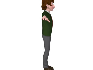 student young man cartoon 01 3D Model