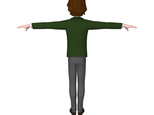 student young man cartoon 01 Model 3D