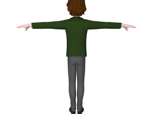 student young man cartoon 01 3D Model