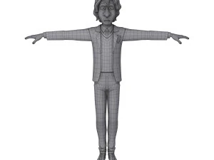 student young man cartoon 01 3D Model