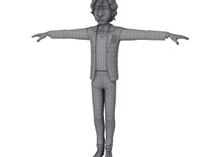 student young man cartoon 01 3D Model