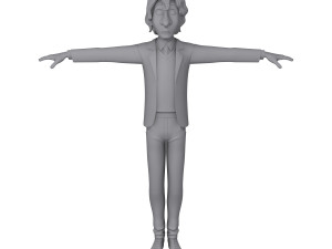 student young man cartoon 01 Model 3D
