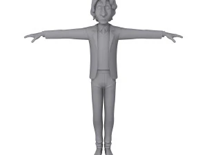 student young man cartoon 01 3D Model