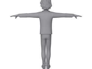 student young man cartoon 01 Model 3D