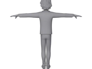 student young man cartoon 01 3D Model