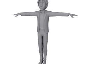 student young man cartoon 01 3D Model