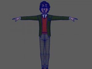 student young man cartoon 01 3D Model
