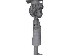 graduating student cartoon 3D Model