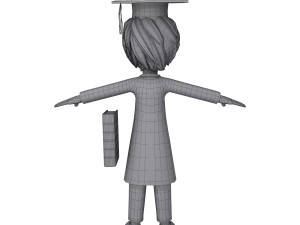 graduating student cartoon 3D 模型