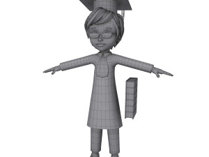 graduating student cartoon 3D 模型