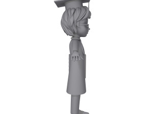 graduating student cartoon 3D 模型