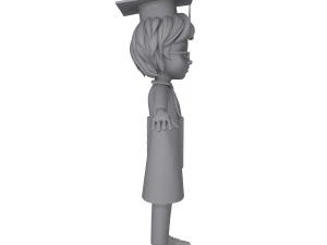 graduating student cartoon 3D Model